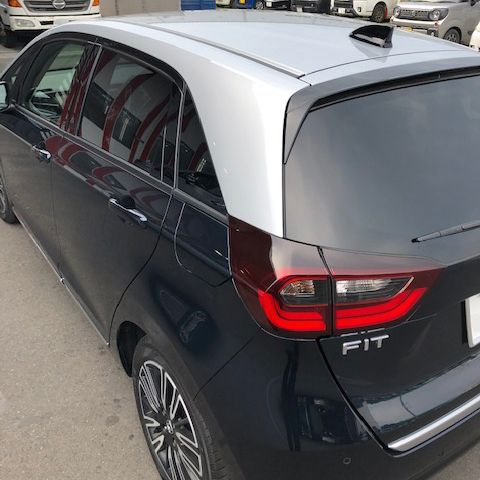 HONDA FIT ルーフ塗装 リア側
